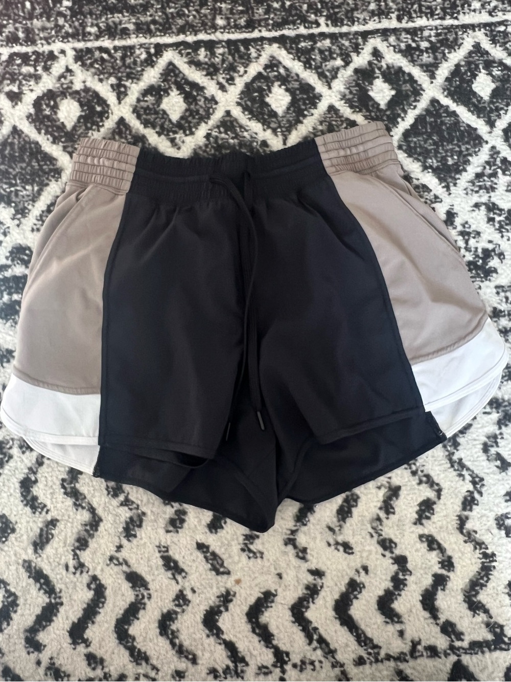 Abercrombie & Fitch Women’s Black, Gray & White Athletic Shorts